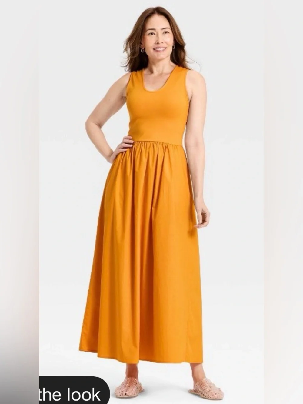 Sleeveless Orange Maxi Dress